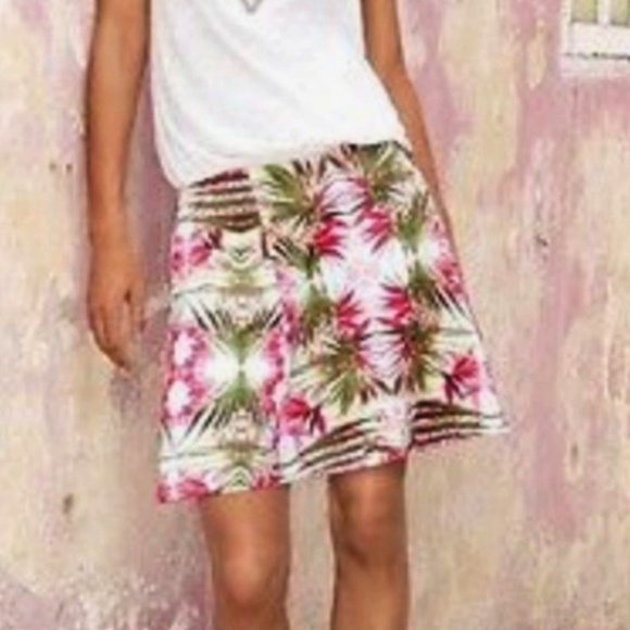 INC A-Line Fit Flare Skirt Pink Floral Tropical 3X - Picture 4 of 5